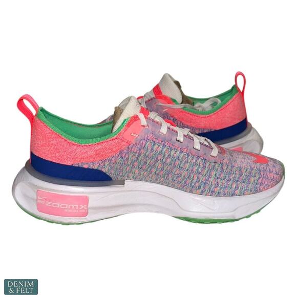 Nike ZoomX Invincible Run Flyknit 3 Women’s 8.5 White Pink Racer Blue Orange - Picture 10 of 13